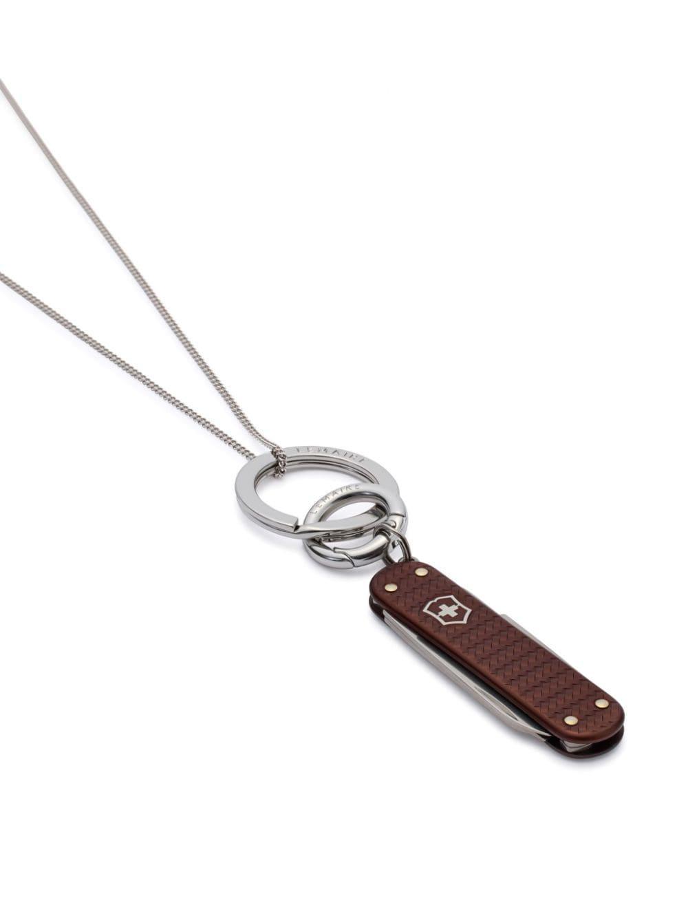 Mini Swiss Knife Necklace In Silver Product Image