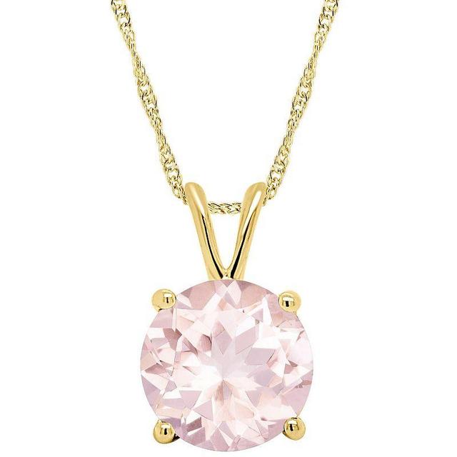 Alyson Layne 14k Gold Round Morganite Pendant Necklace, Womens Product Image