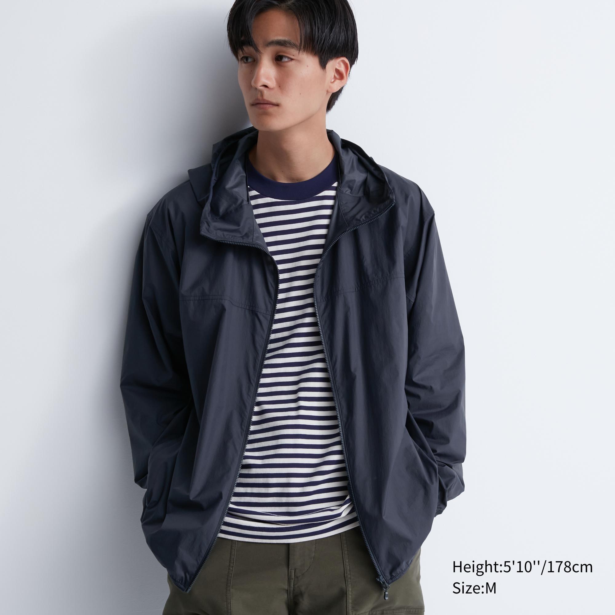 Mens Pocketable Uv Protection 3D Cut Parka with Water-Repellent Navy Small UNIQLO US Product Image