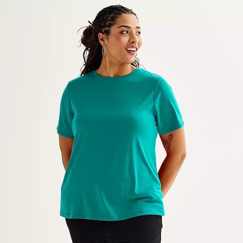 Plus Size Nine West Essential Crewneck Tee, Womens Blue Town product image