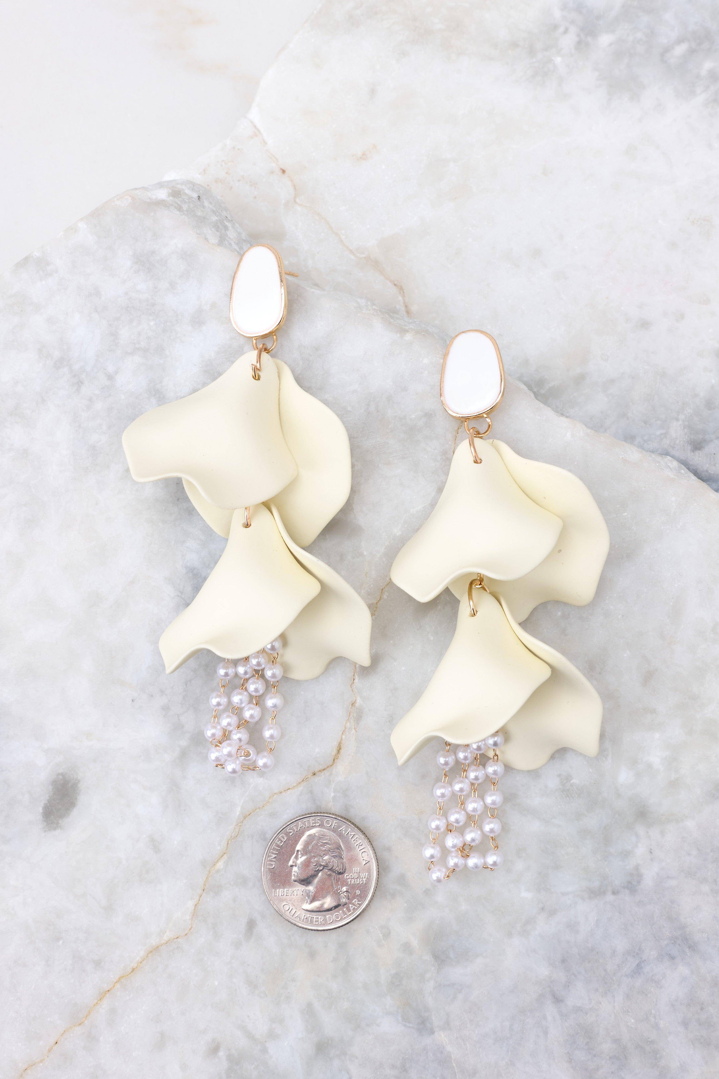 Stuck In My Ways Ivory Gold Earrings Product Image