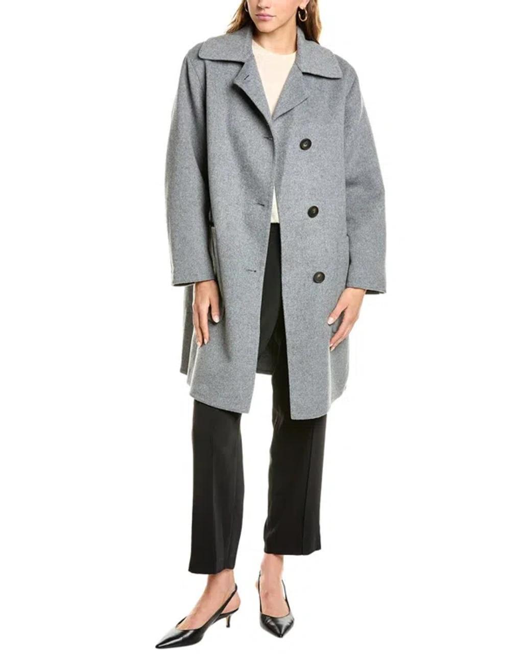 VINCE Wool-blend Car Coat In Grey product image