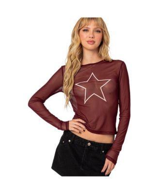 Womens Stargaze sheer mesh top Product Image