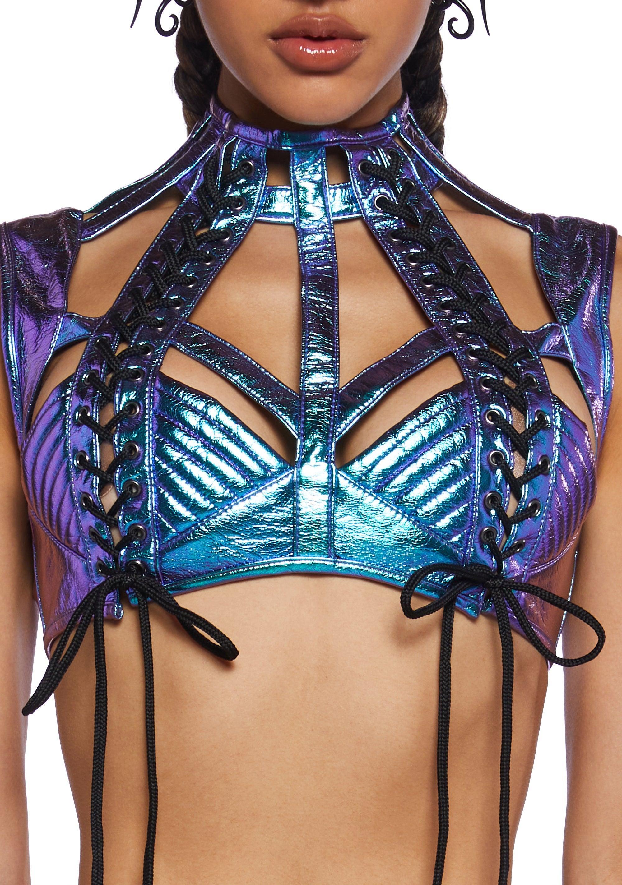 Rude Awakening Harness Bra Top - Indigo Male Product Image