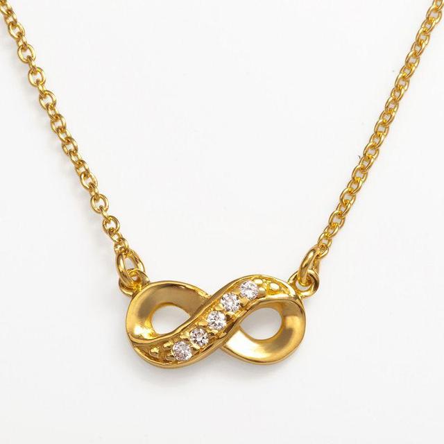 Sophie Miller 14k Gold Over Silver Cubic Zirconia Infinity Link Necklace, Womens White Product Image