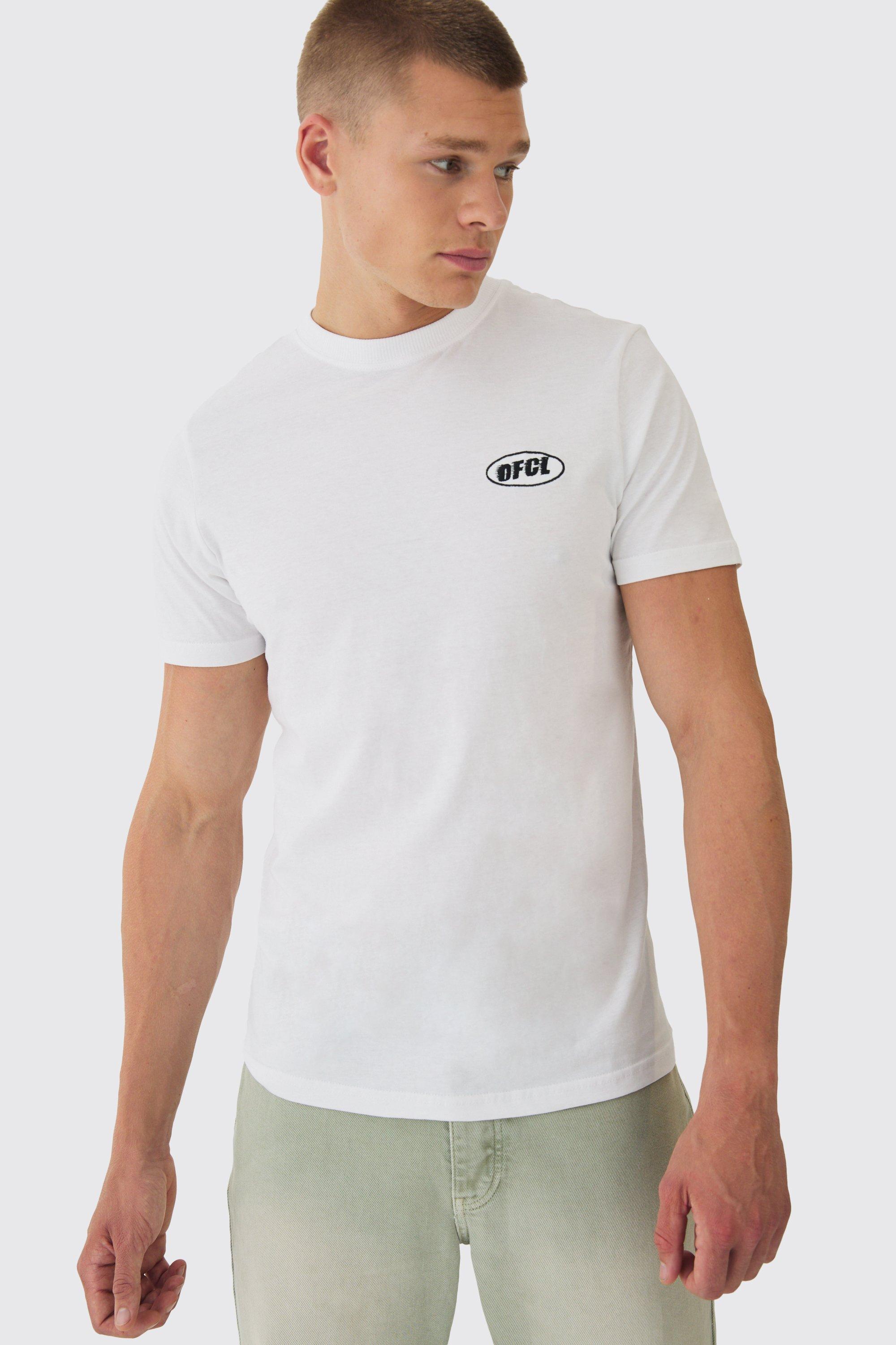 Slim OFCL Chest Embroidery T-Shirt | boohooMAN USA Product Image