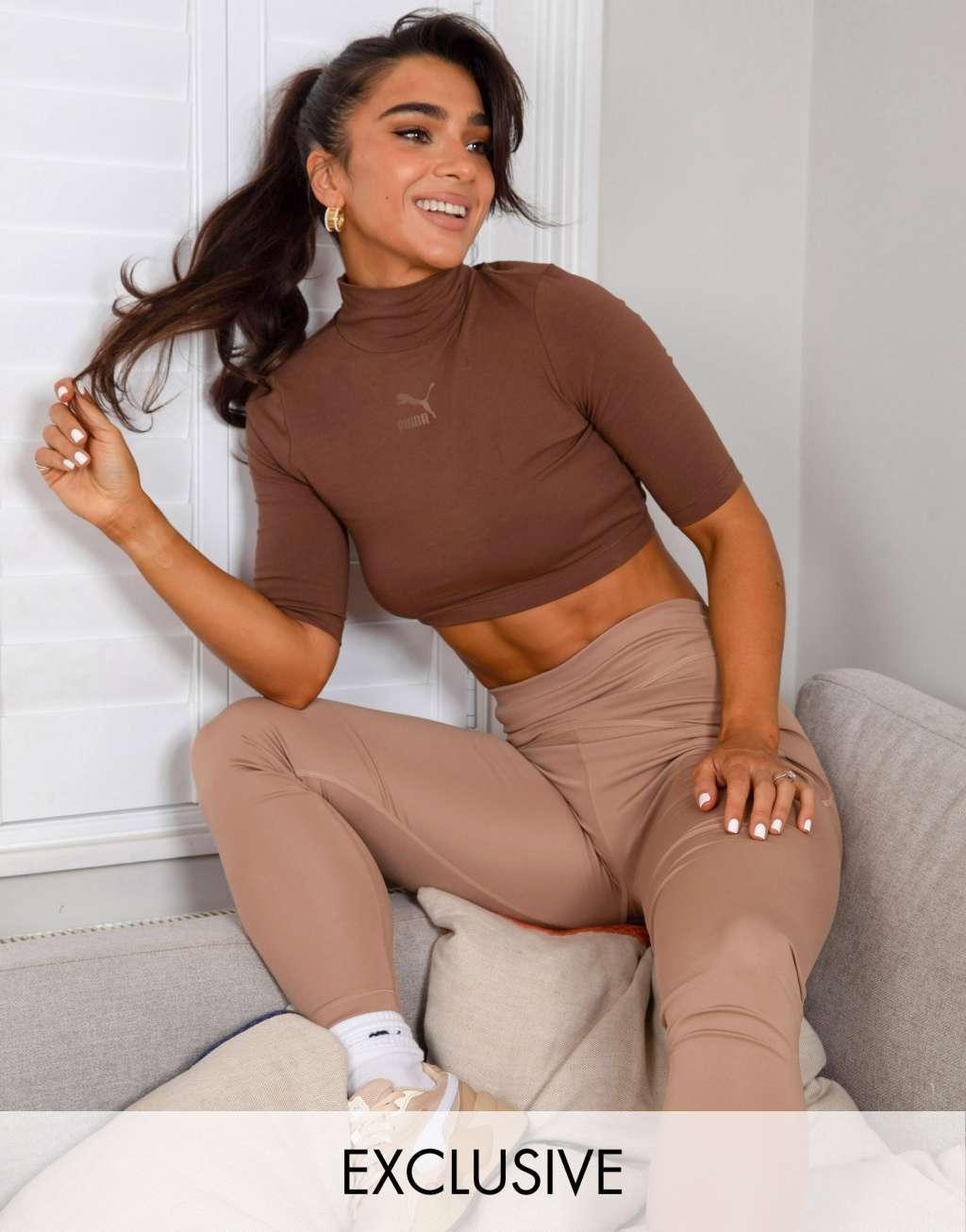 Puma Training x Stef Fit high waist sculpted leggings in taupe exclusive to ASOS product image