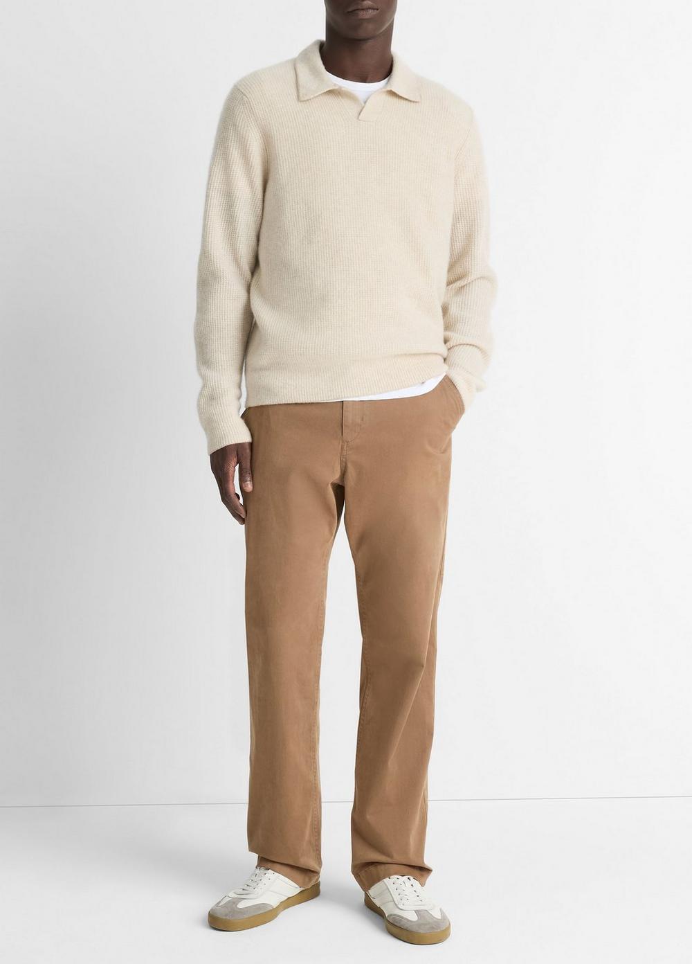 Plush Cashmere Thermal Johnny-Collar Sweater Product Image