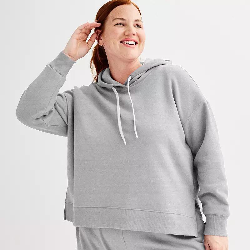 Plus Size Tek Gear Ultrasoft Fleece Hoodie, Womens Dark Frost Grey Product Image