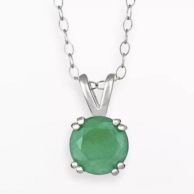 Celebration Gems Sterling Silver Emerald Pendant, Womens Green Product Image