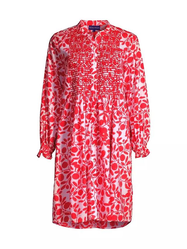 Talia Smocked Long-Sleeve Cotton Dress Product Image