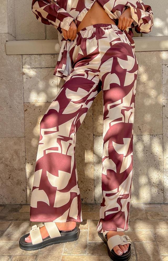 Journee Brown Print Pants Product Image