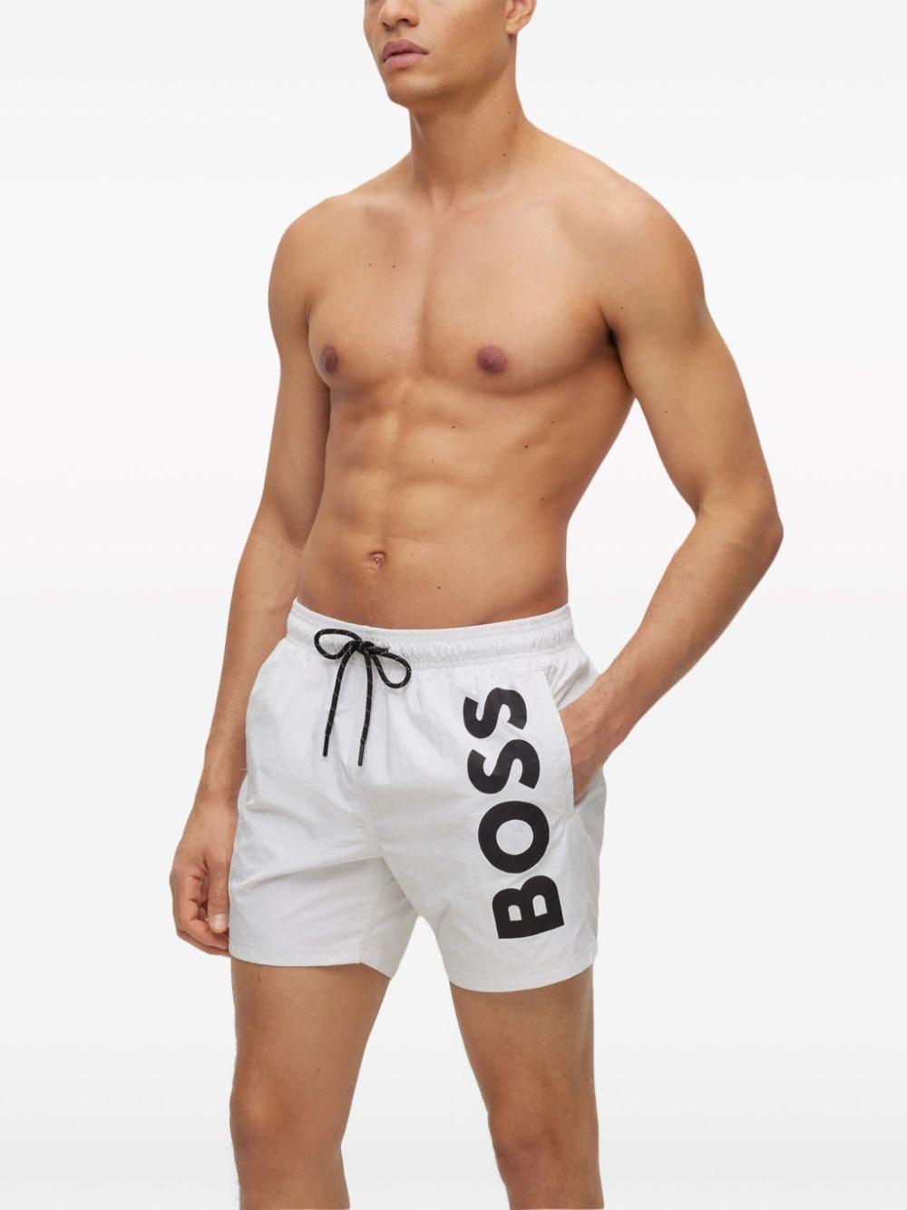 Logo-print Swim Shorts In White 100 Product Image