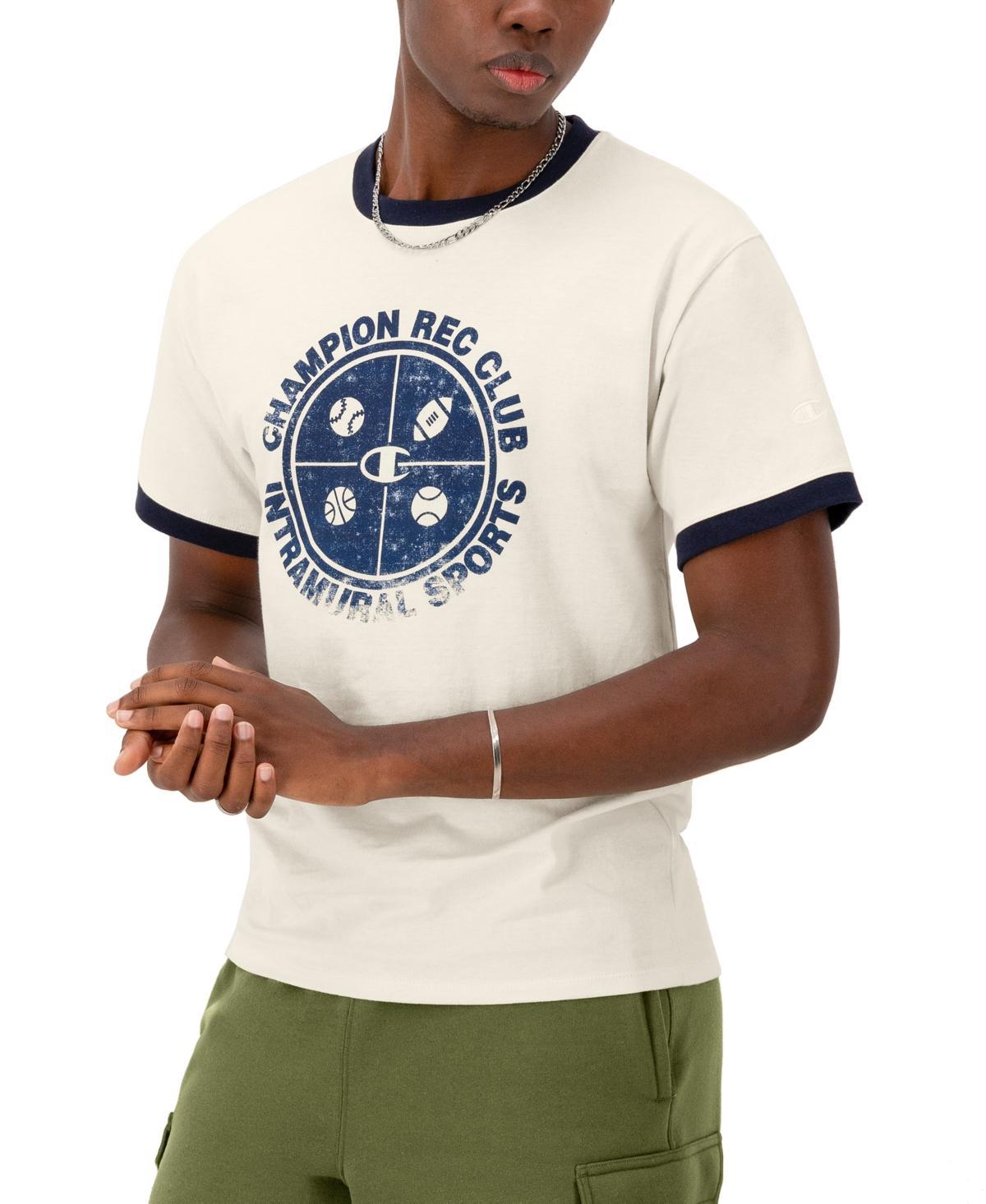 Champion Mens Standard-Fit Logo Graphic Ringer T-Shirt Product Image