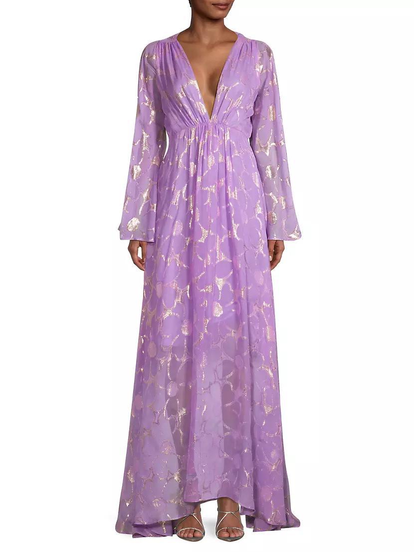 Vanessa Metallic-Floral Dress Product Image