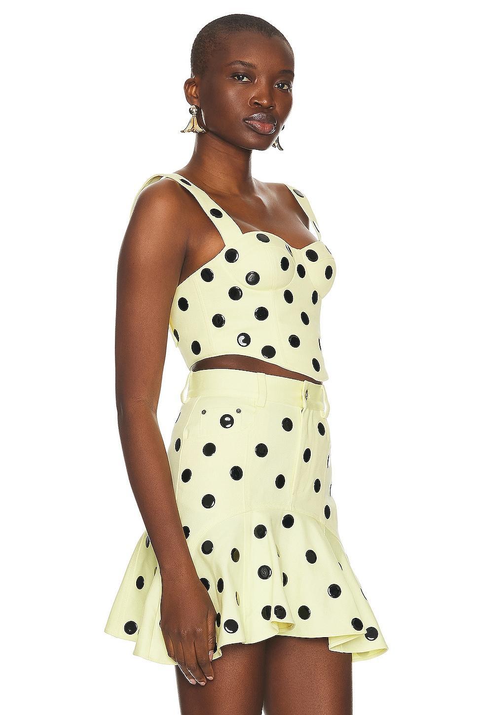 AREA Polka Dot Bustier Yellow. (also in 2). Product Image