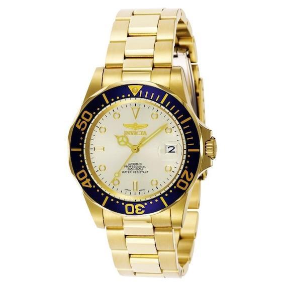 Men's Invicta Pro Diver Automatic Gold-Tone Watch with Champagne Dial (9743) Product Image