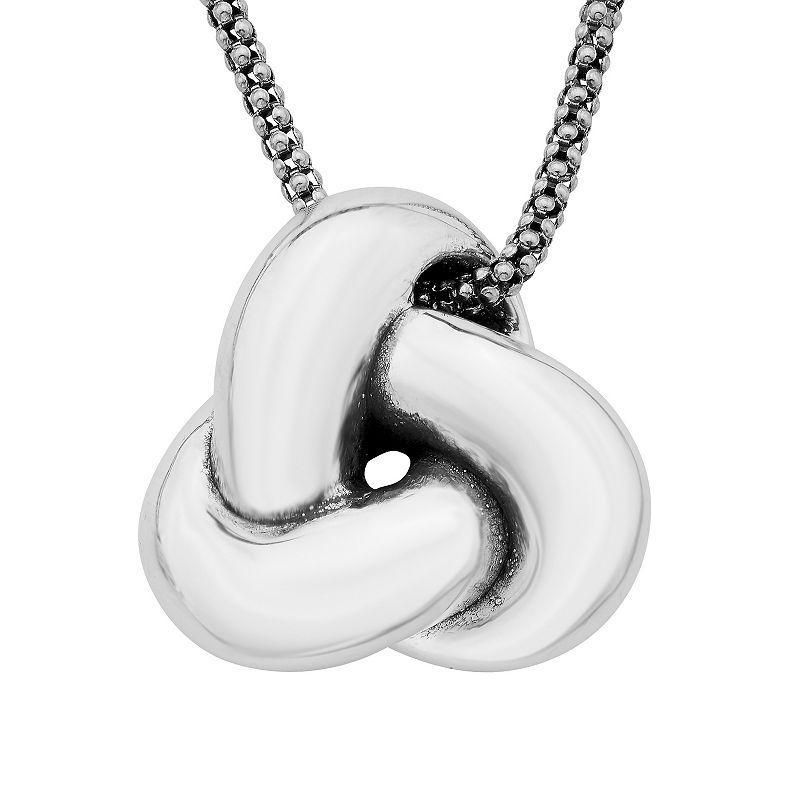 Sterling Silver Love Knot Necklace, Womens Product Image