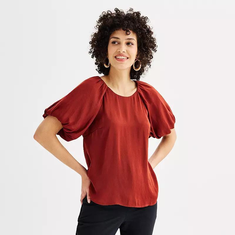 Womens Nine West Silky Short Sleeve Blouse Product Image