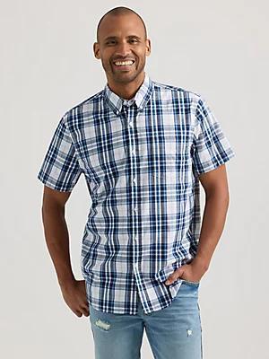 Men's Short Sleeve Tartan Plaid Button Down Shirt | Men's Tops | Lee® Product Image