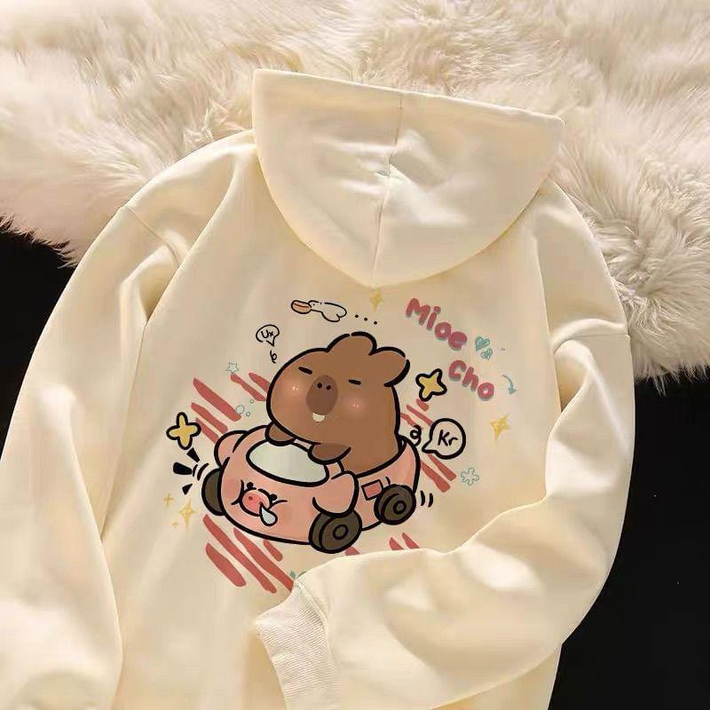 Couple Matching Cartoon Print Hoodie Product Image