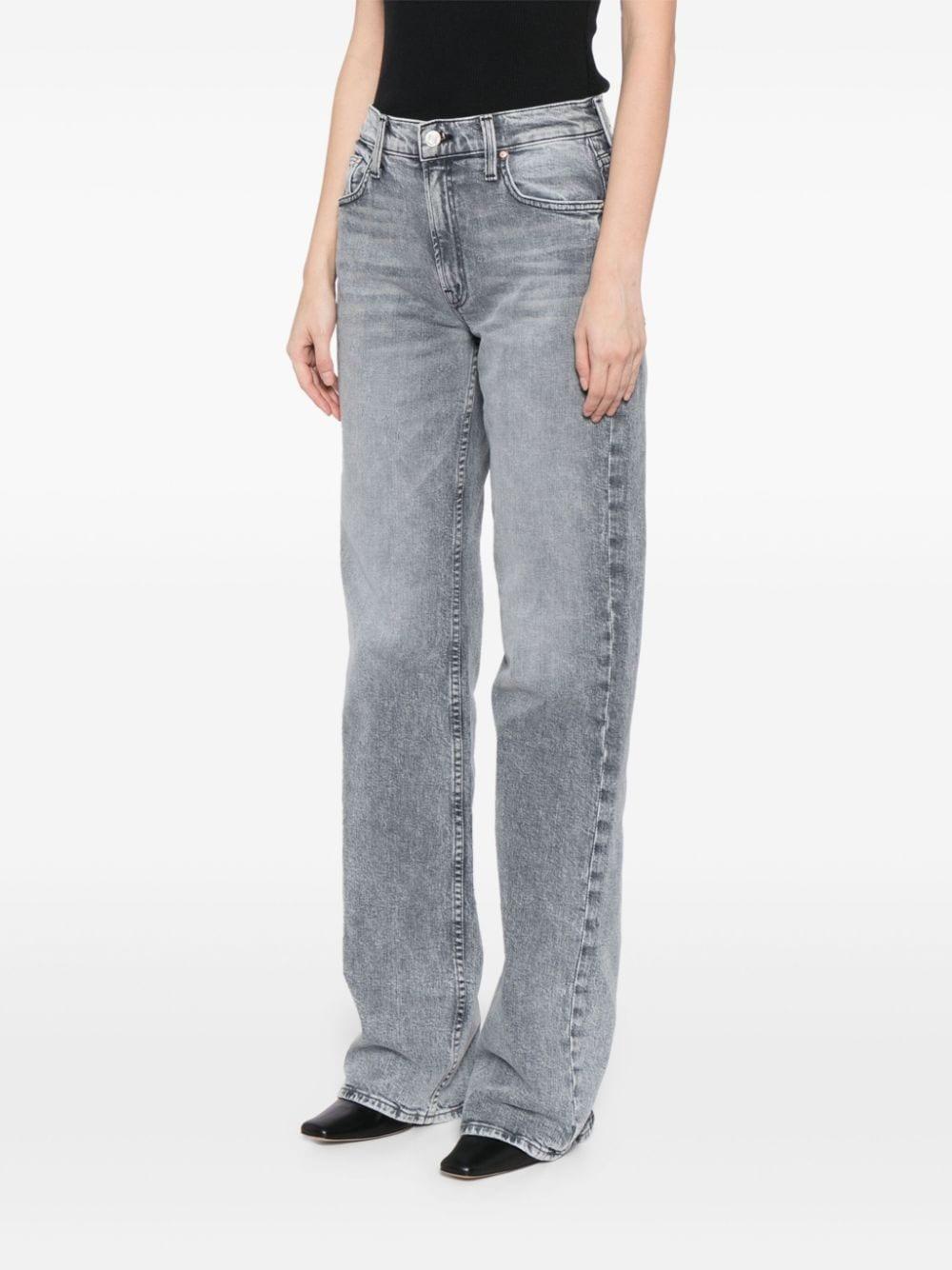 MOTHER The Bookie Heel Mid Rise Straight Jeans In Grey Product Image