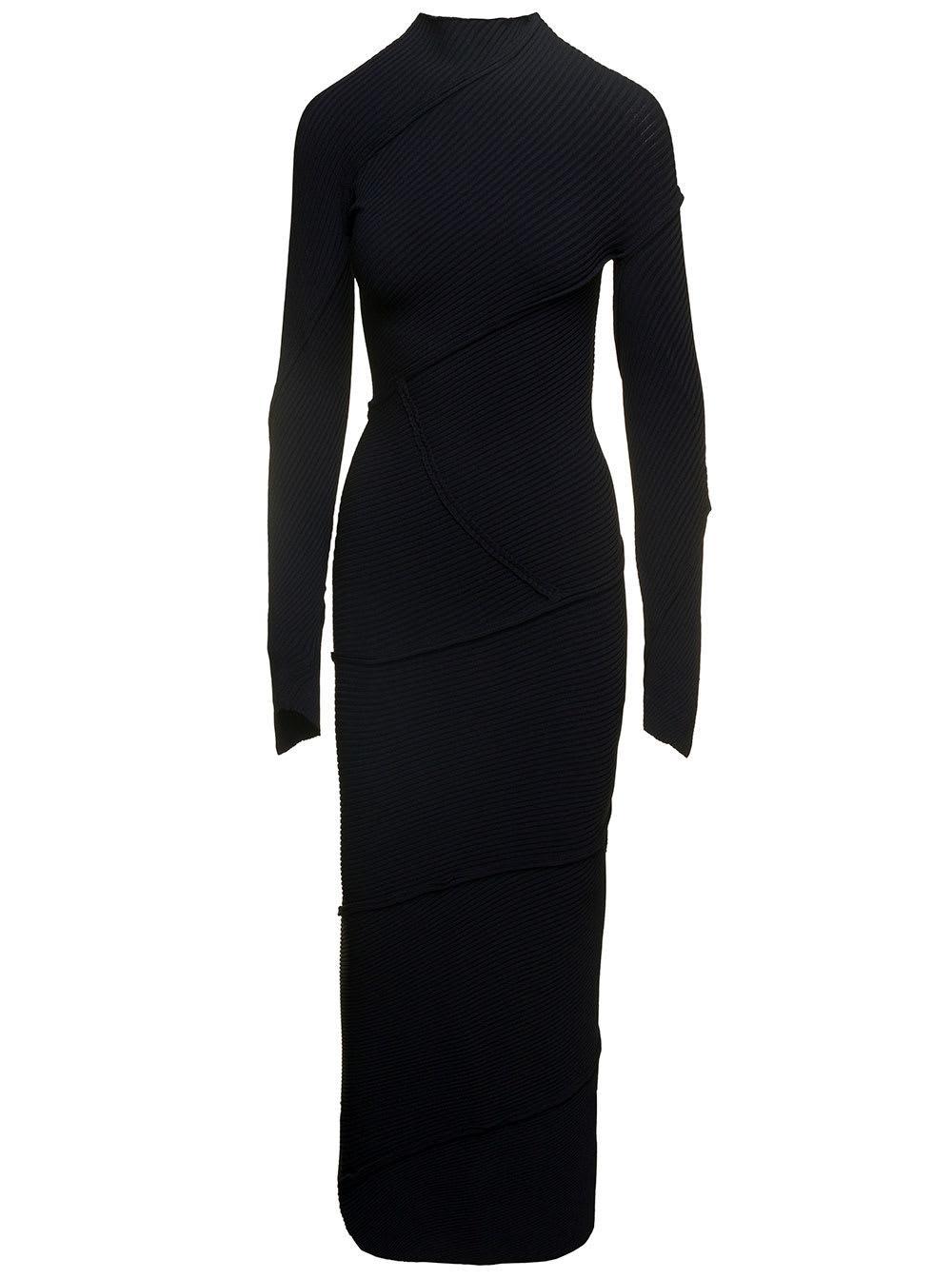 BALENCIAGA Ribbed Maxi Dress In Black Product Image