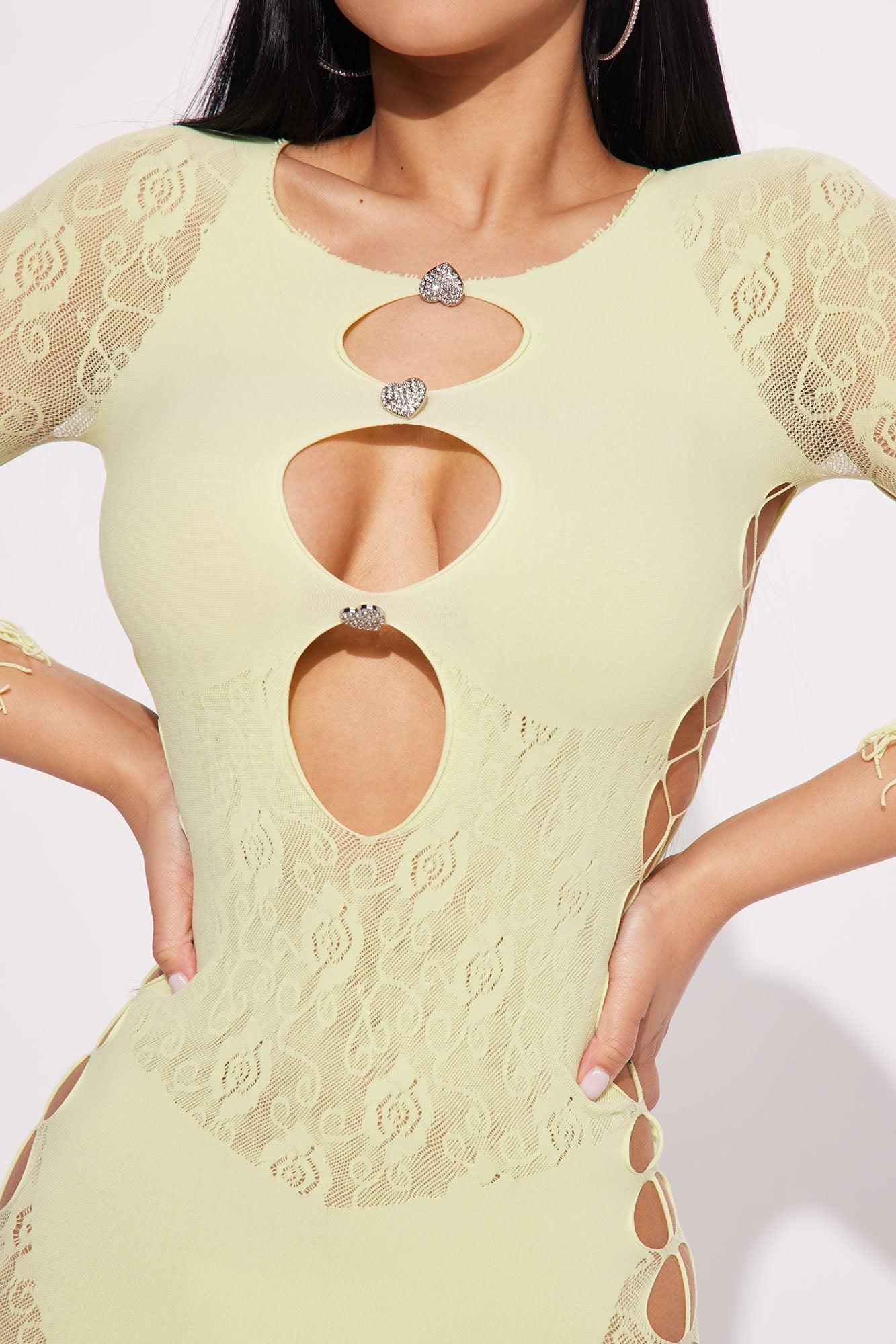 Sexy Love Seamless Mini Dress - Lime Product Image