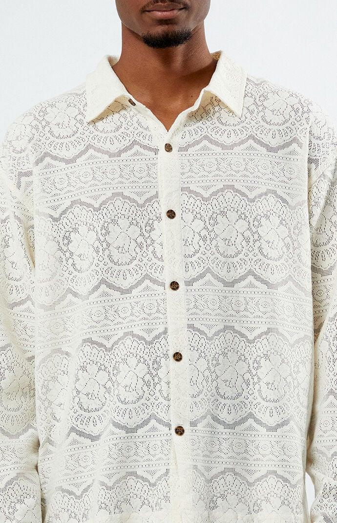 Men's Lace Long Sleeve Shirt Product Image