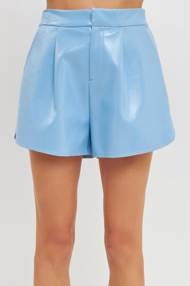 Grey Lab Shiny Faux Leather Shorts Product Image