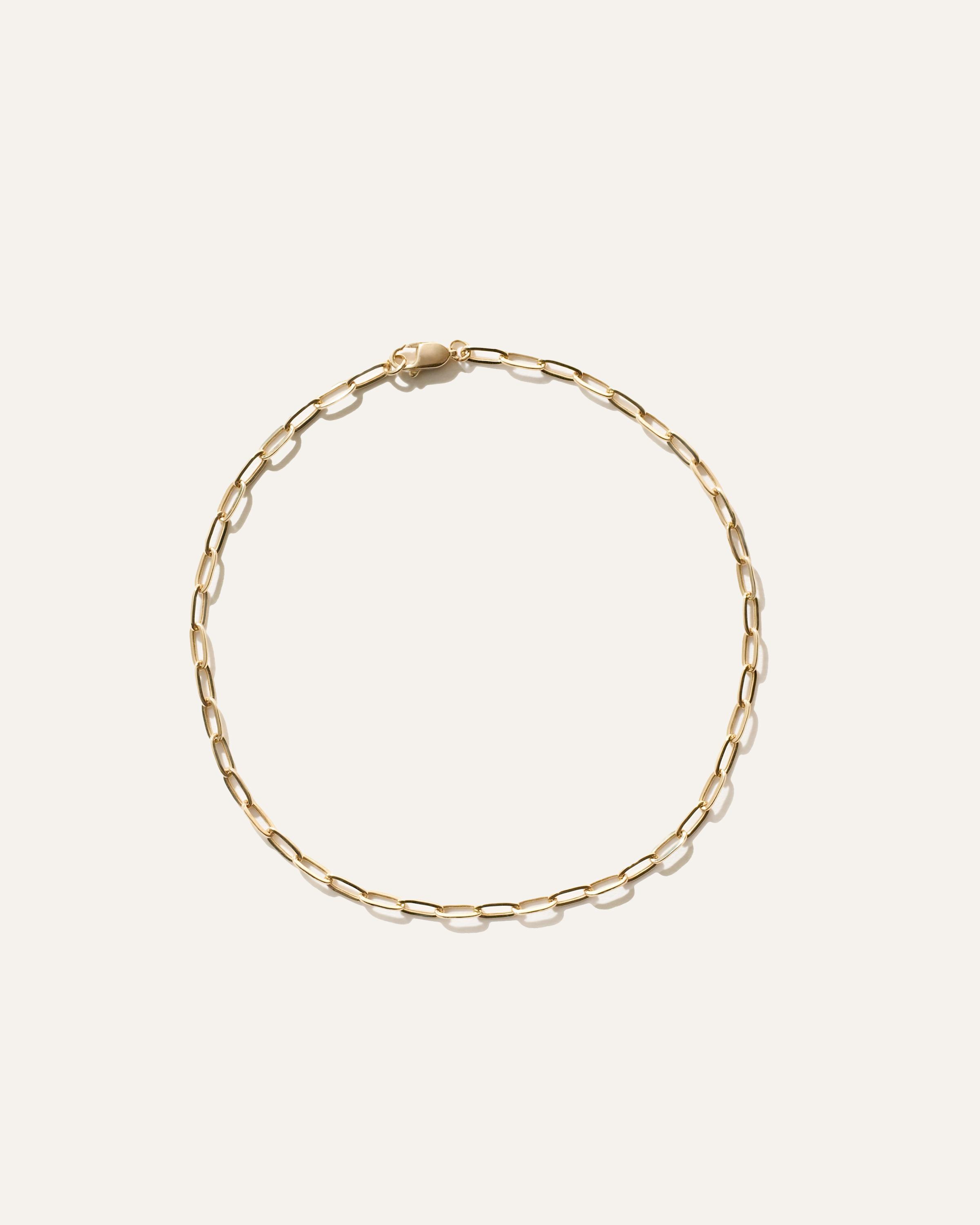 14k Gold Paperclip Chain Anklet Product Image