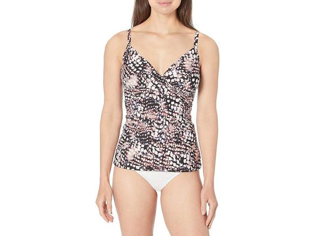 Calvin Klein Women's Standard Tankini Swimsuit with Adjustable Straps and Tummy Control (Sunset) Women's Swimwear Product Image