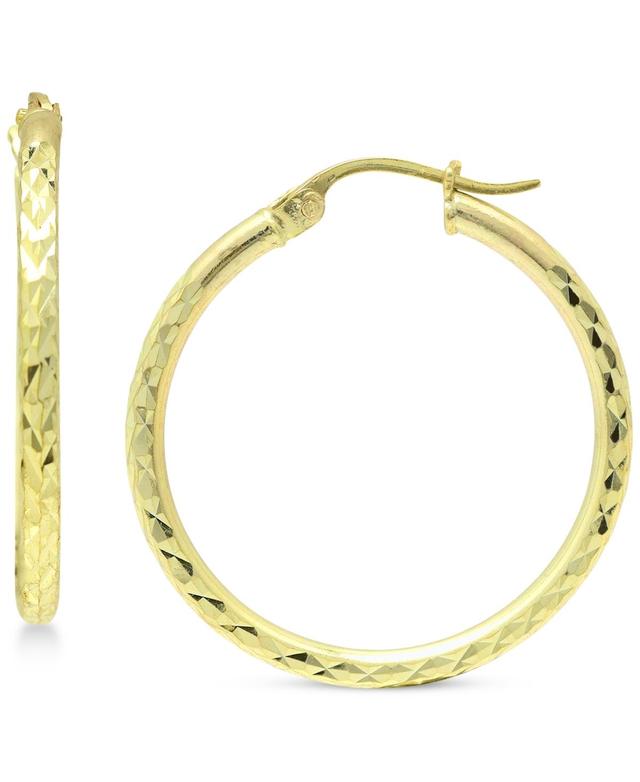 Giani Bernini Small Textured Hoop Earrings in 18k Gold-Plated Sterling Silver, 3/4 Created for Macys Product Image