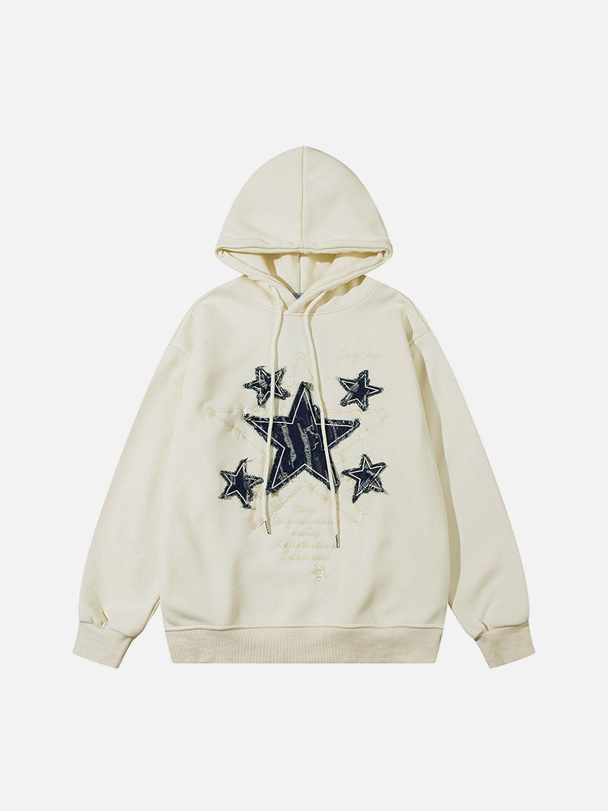 Aelfric Eden Applique Embroidery Star Hoodie Product Image