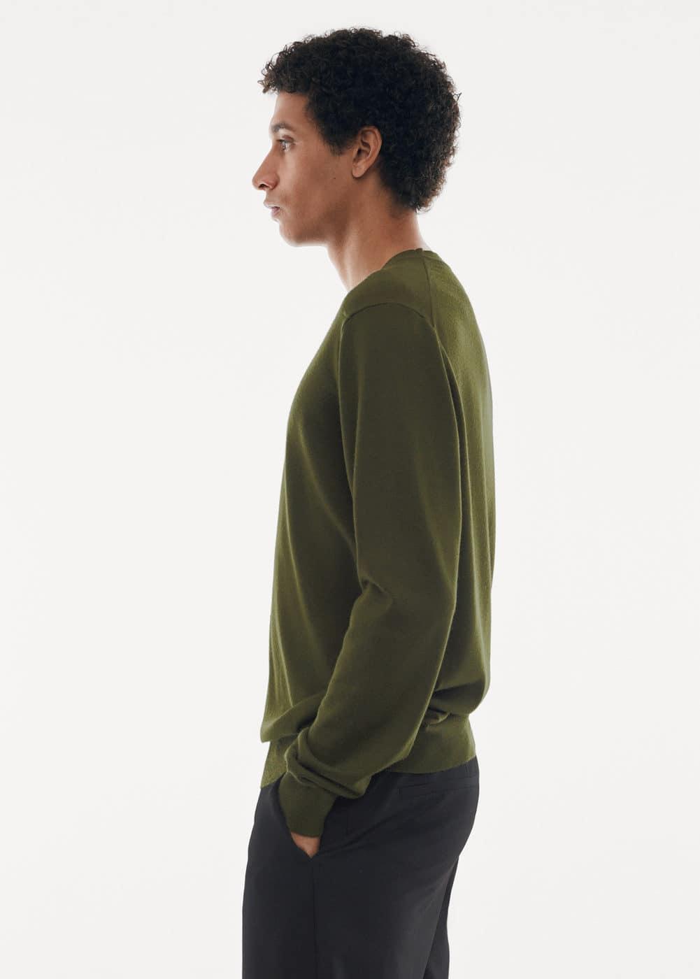 MANGO MAN - Merino wool washable sweater khakiMen Product Image