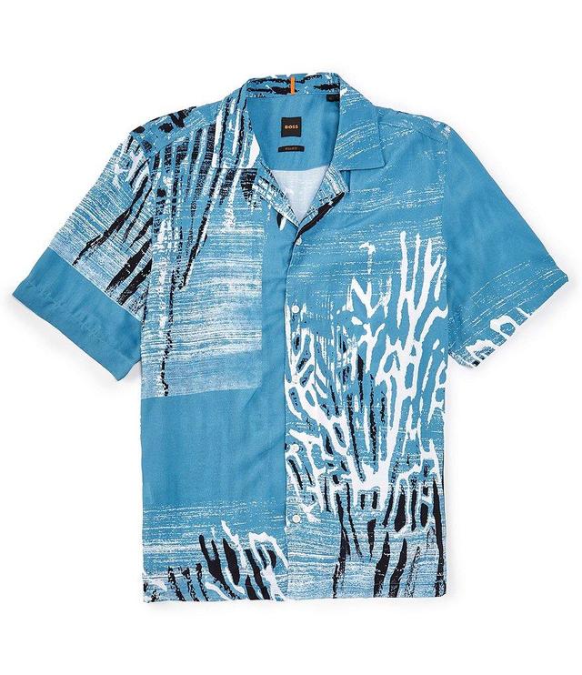 Hugo Boss Printed Short Sleeve Woven Camp Shirt Product Image