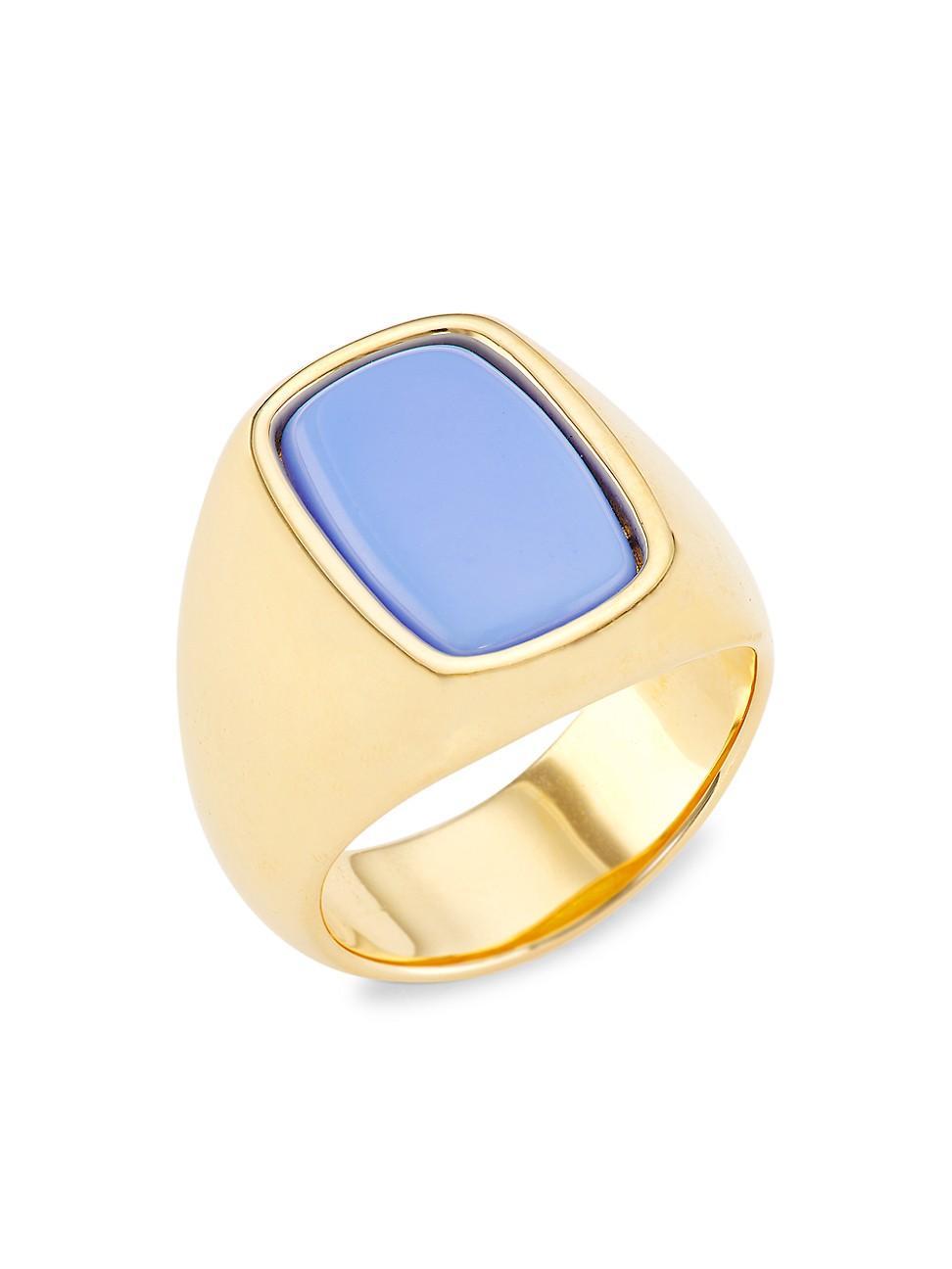 Womens Toy 18K-Gold-Plated & Resin Small Signet Ring Product Image