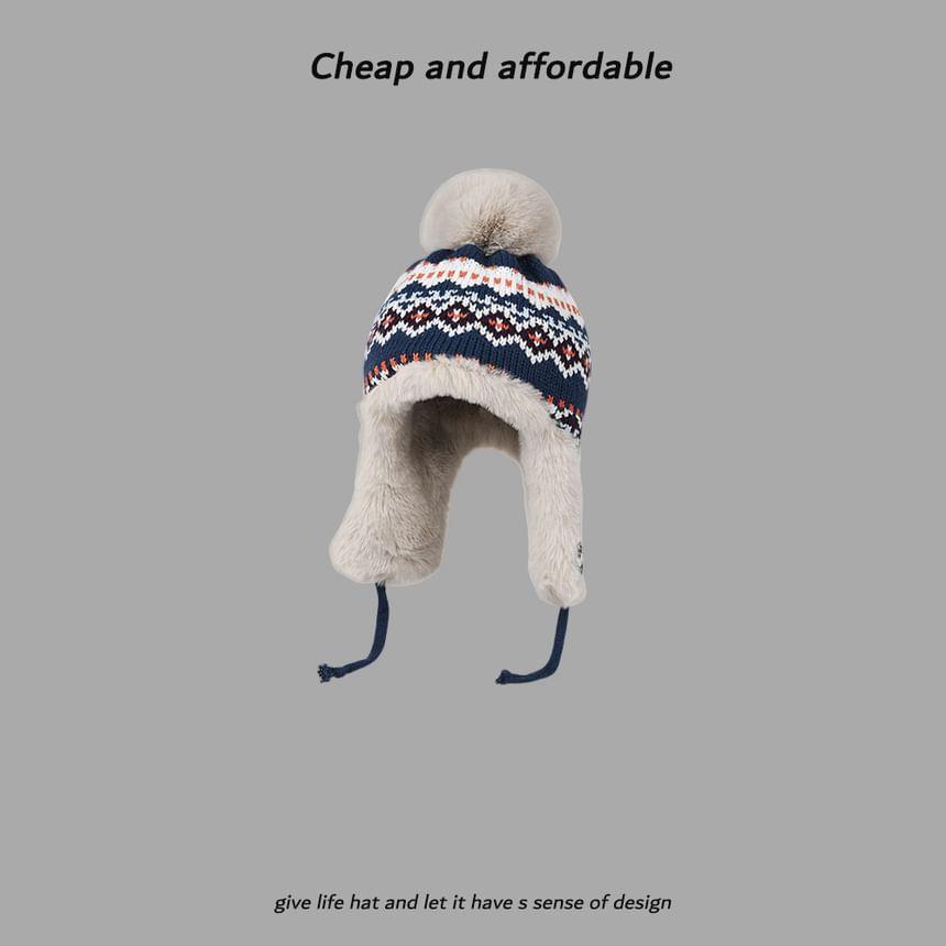 Pom Pom Pattern Trapper Hat Product Image