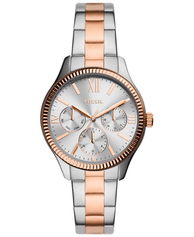 Fossil Womens Rye Multifunction Silver-Tone Alloy Watch, 36mm Product Image