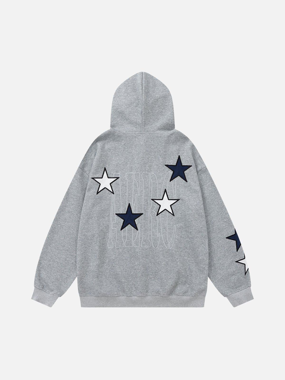 [Pre-Order] Aelfric Eden Color Blocking Star Zip Up Hoodie Product Image