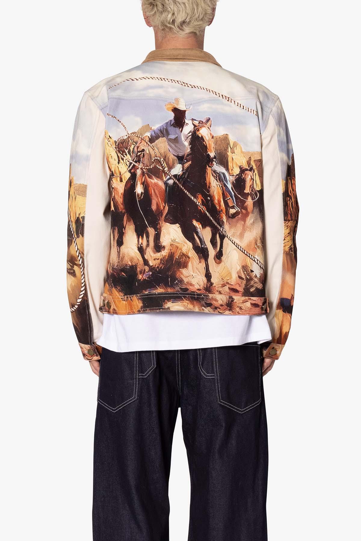 Cowboy Print Trucker Jacket - Multi Product Image