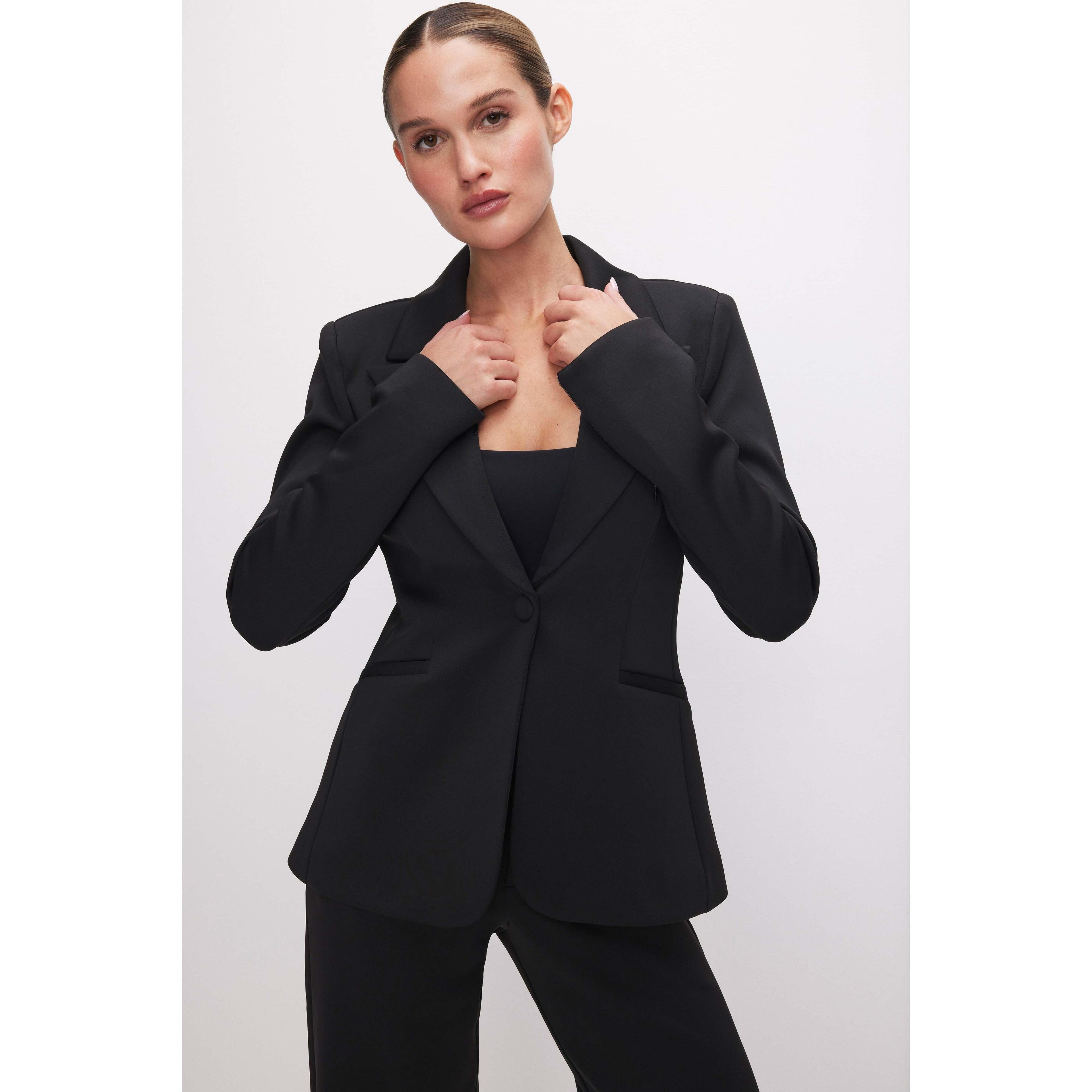 Womens Single-Button Scuba Blazer Product Image