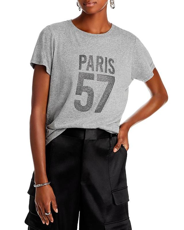 Womens Paris 57 EmbellishedCotton-Blend Short-Sleeve T-Shirt Product Image