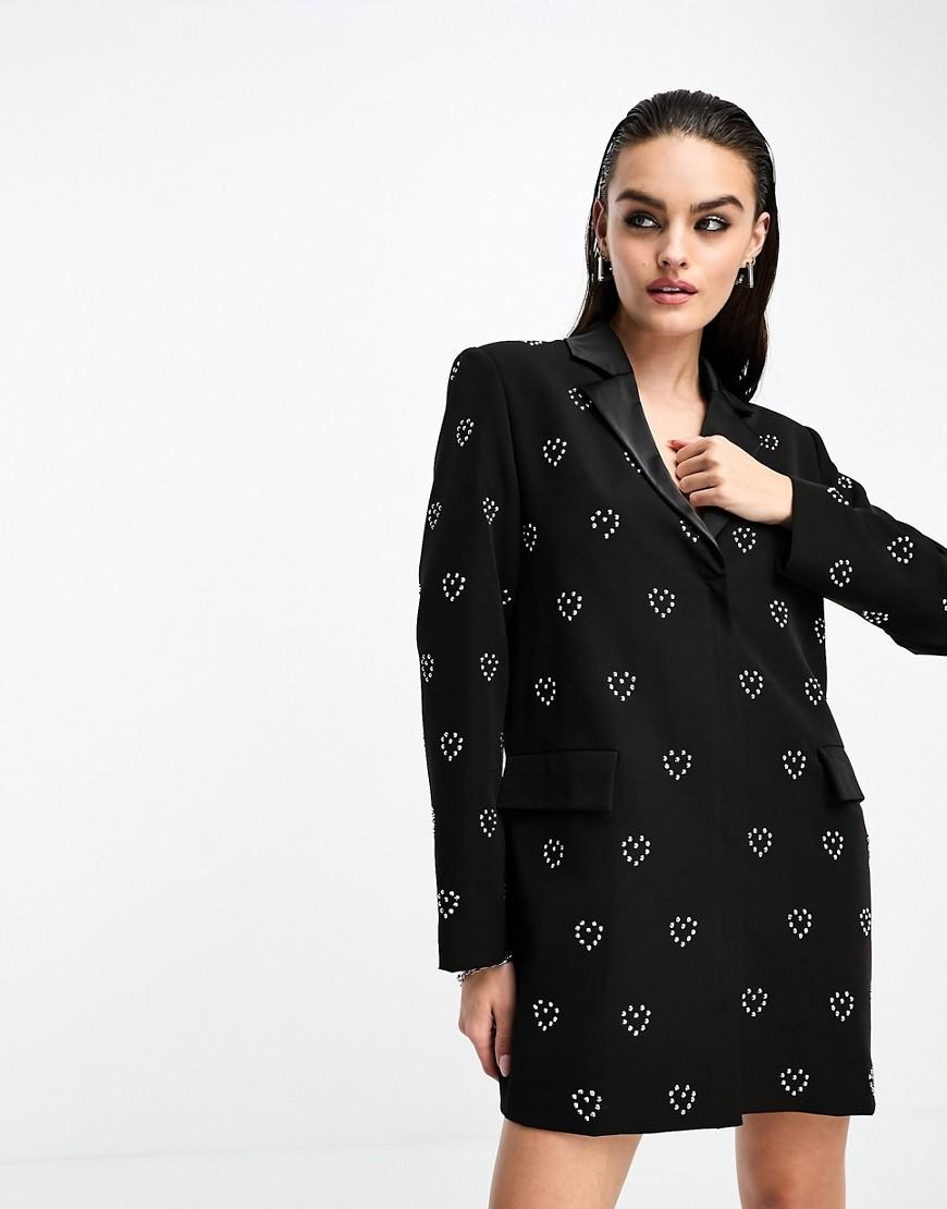 Extro & Vert boxy blazer dress with heart embellishment product image