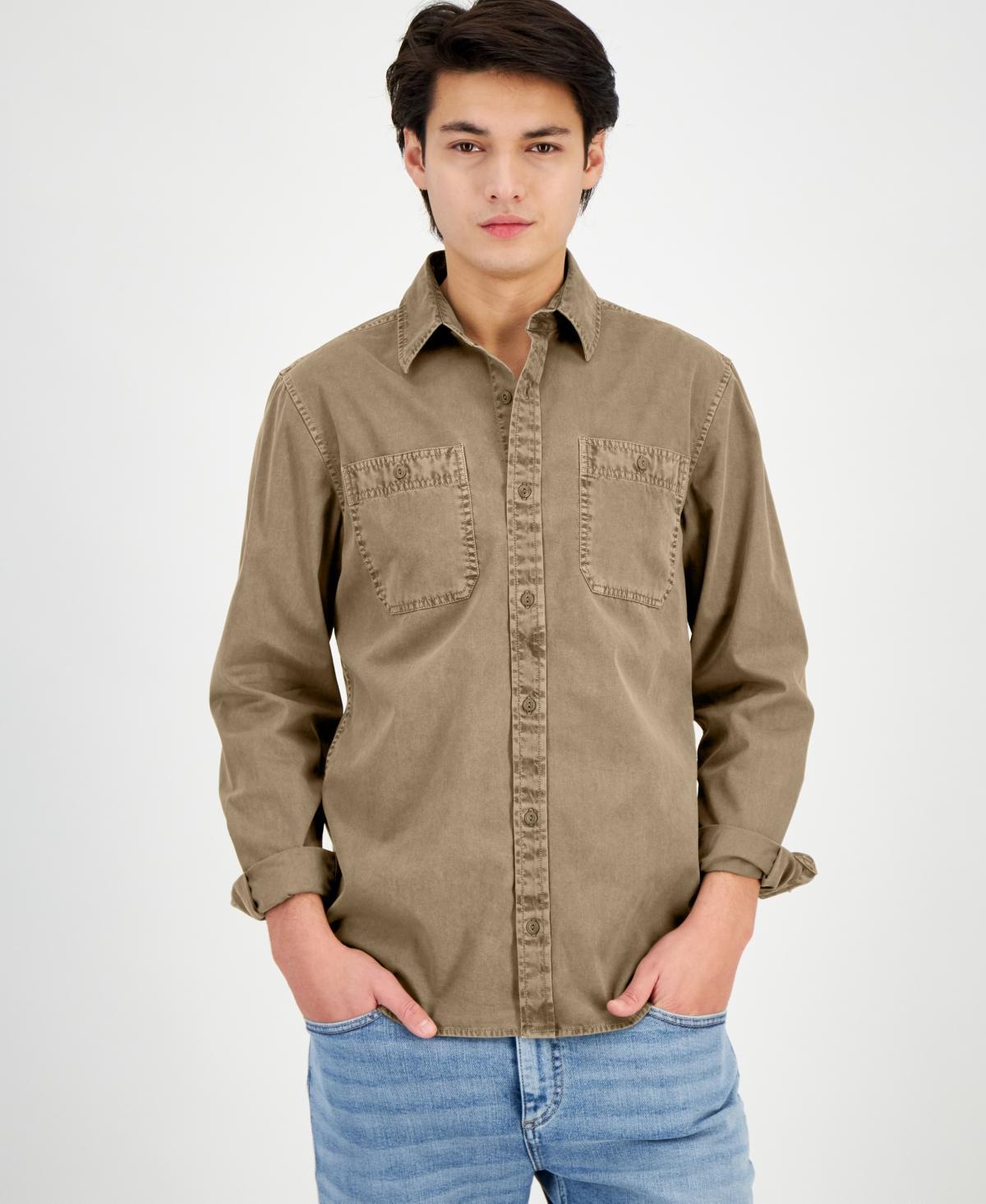 Sun + Stone Mens Long Sleeve Twill Shirt, Created for Macys Product Image