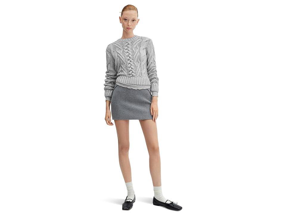 MANGO - Knitted braided sweater silverWomen Product Image