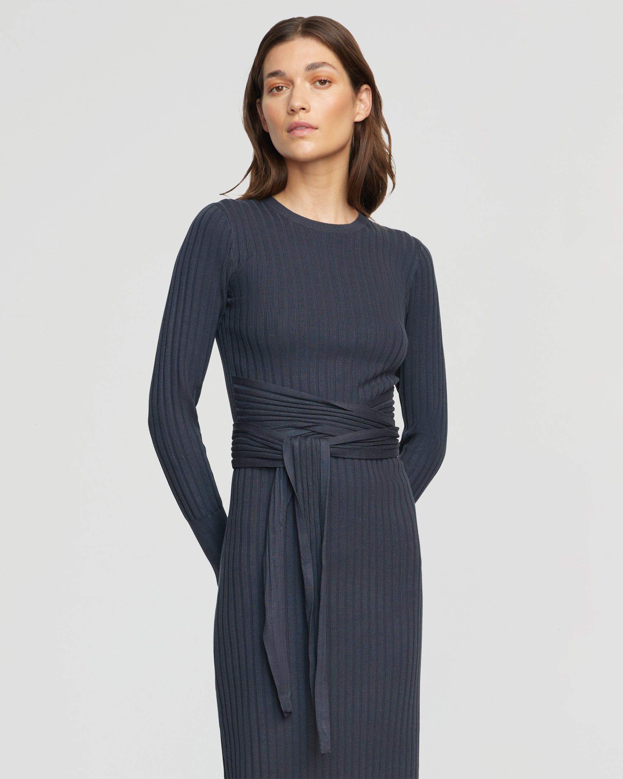 Carmen Tie-Front Ribbed Dress Product Image