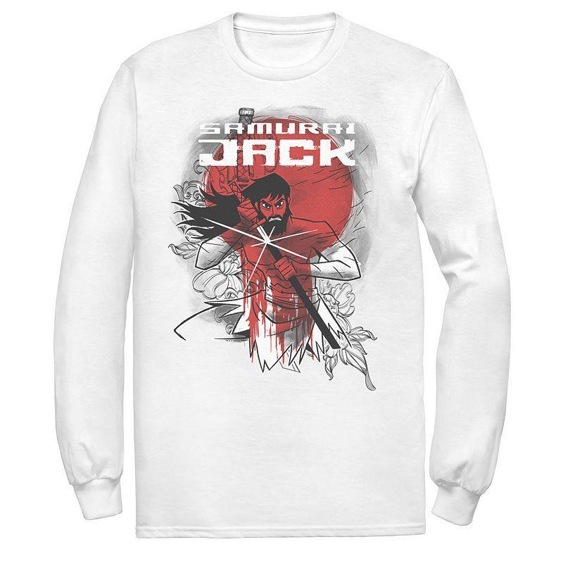 Mens Cartoon Network Samurai Jack Wounded Warrior Fights Again Long Sleeve Tee Product Image