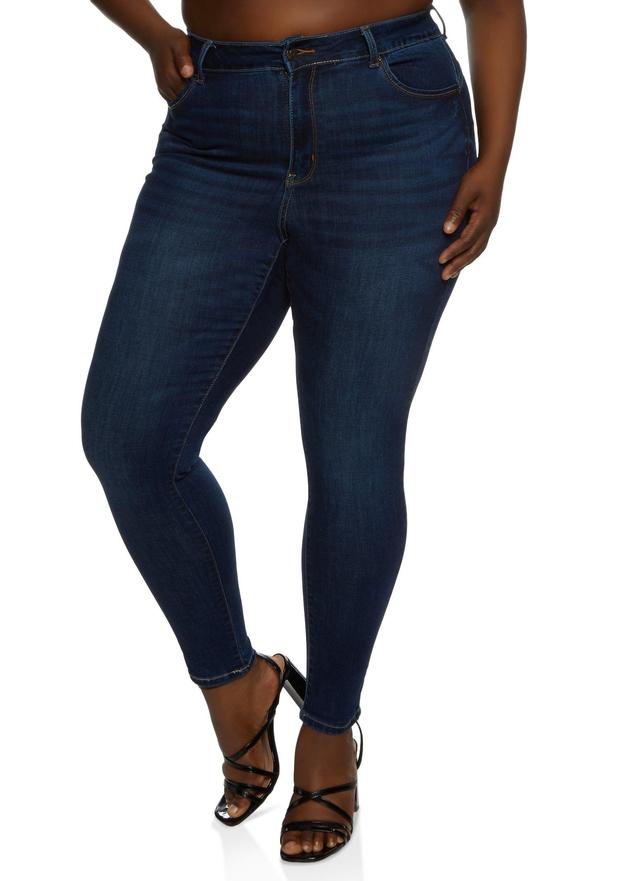 Womens Plus Size WAX Push Up High Rise Skinny Jeans Product Image