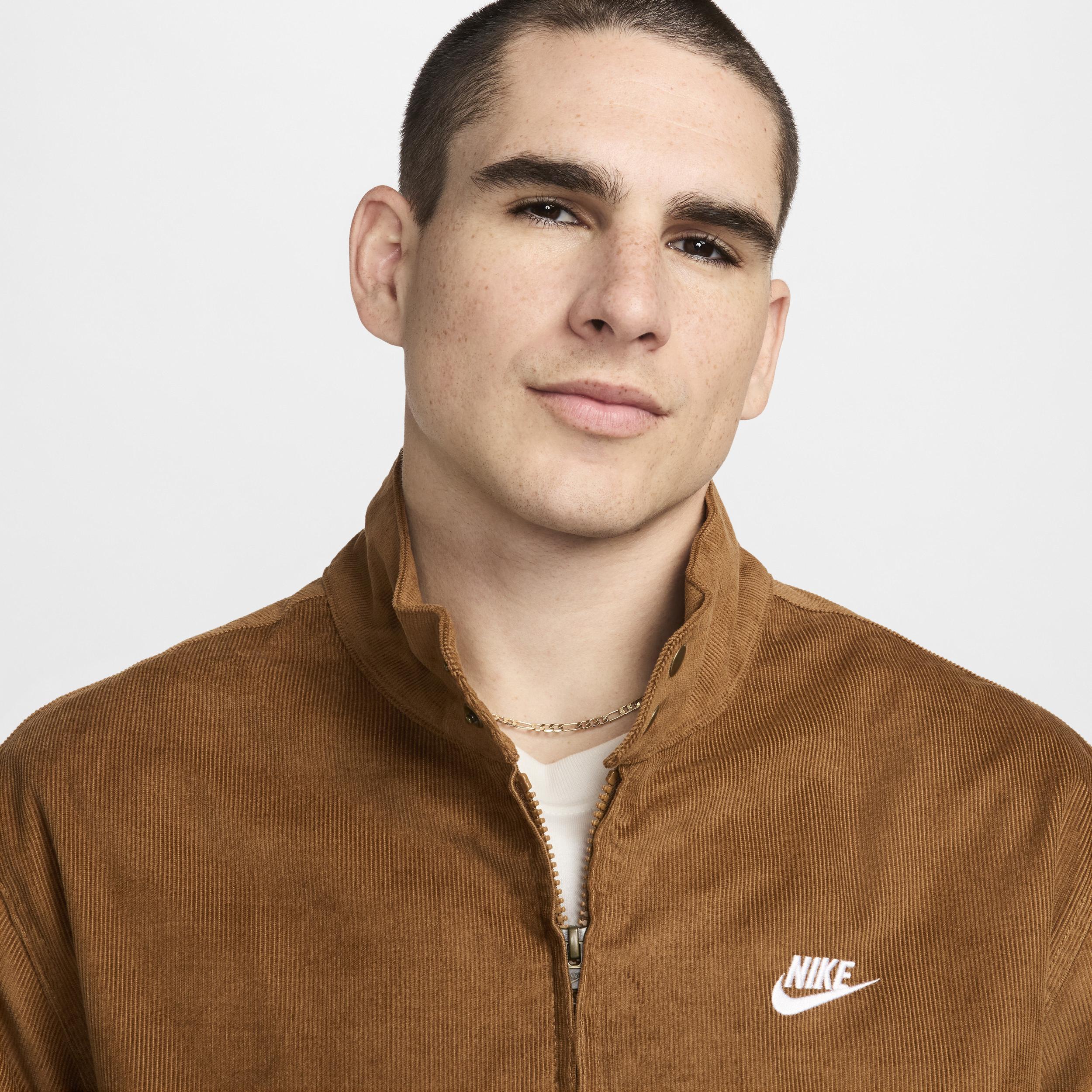 Nike Mens Nike Club Harrington Corduroy Jacket - Mens Lt British Tan/White Product Image